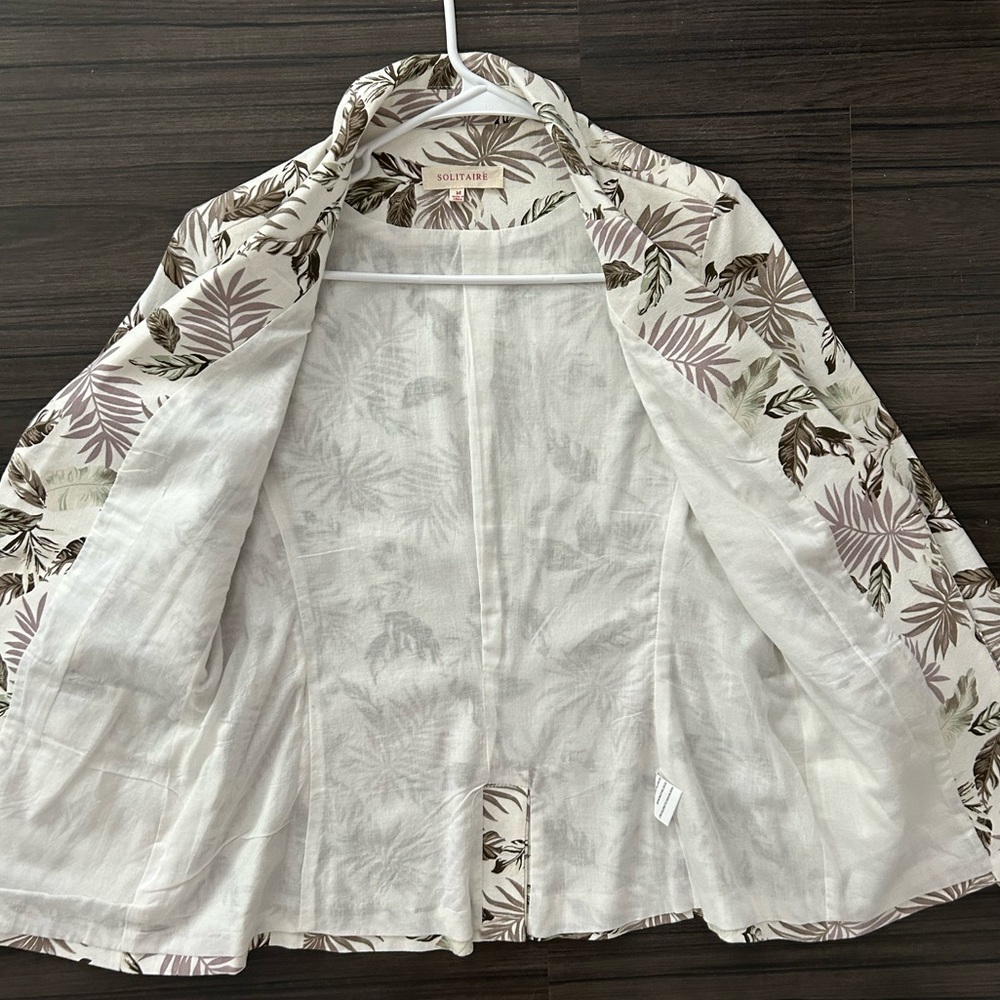 Solitaire Tropical Leaf Pattern Jacket Cotton - image 2